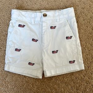 Vineyard Vines Boys Flag Whale Embroidered Shorts